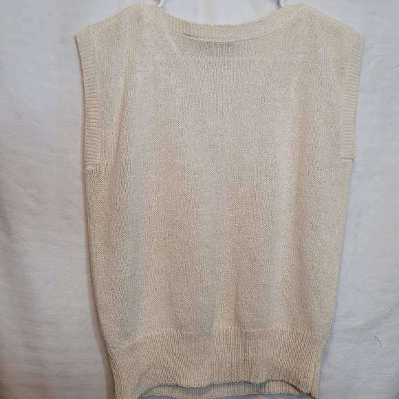 Vintage Catrina Ltd Sleeveless Pullover Top Size Large Off White Hong Kong - Picture 7 of 7